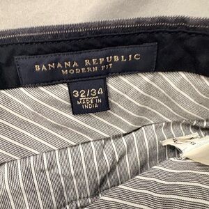 Banana Republic Black and White Striped Pants